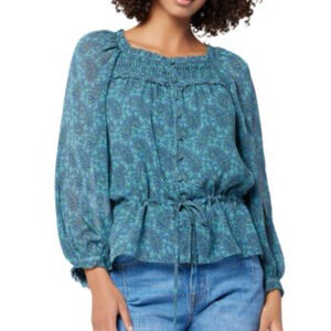 Blouses Joie Asseline Blue Paisley Silk Blouse XS